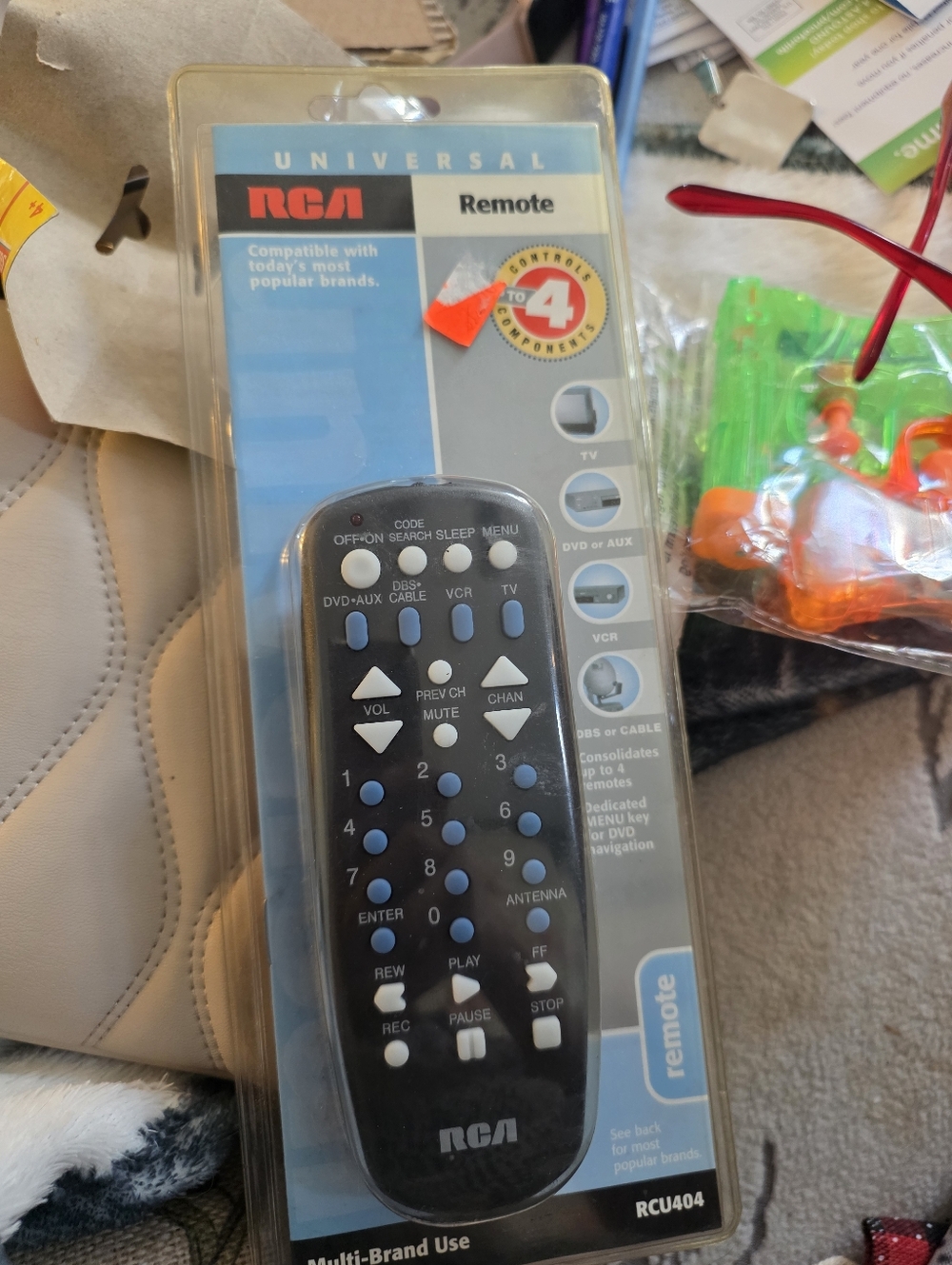 RCA Universal Black Remote Control - RCU404